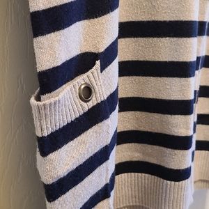 Soft comfy striped sweater with zipper in the back